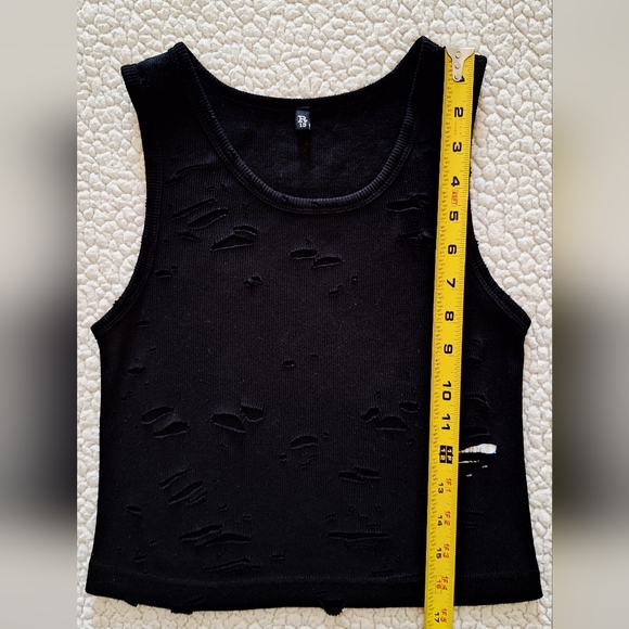 R13 Distressed Sleeveless Tank Top Black Sz S Org $145 - Picture 11 of 11